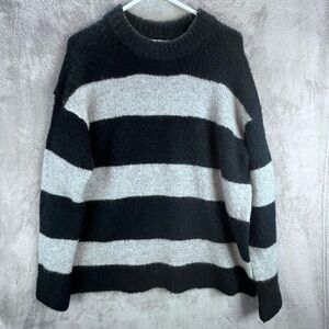 MAGASCHONI Men's Chunky Alpaca Wool Sweater Medium Old Money Quiet Luxury Stripe